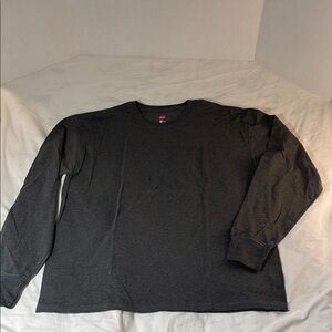 Hanes X-temp Gray Long Sleeve Tee Classic Comfort